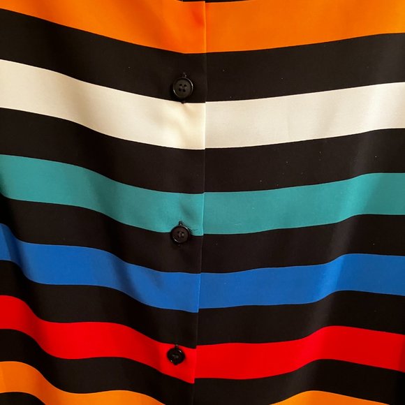 Vintage Albert Nipon skirt set size 10 colour black with multi colour stripes - Picture 6 of 11